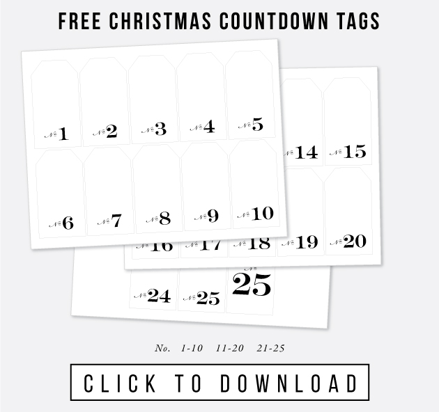Free Christmas Countdown Tags / jones design company