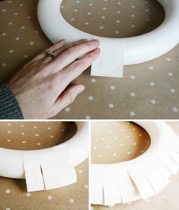 duct-tape-wreath-pleated-tape-strips-to-styrofoam-wreath-form