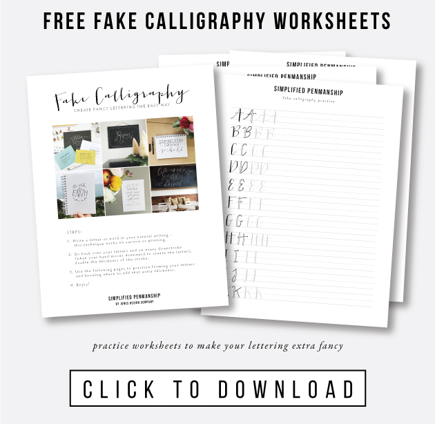 free fake calligraphy practice worksheets