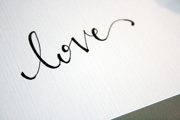 fake calligraphy love