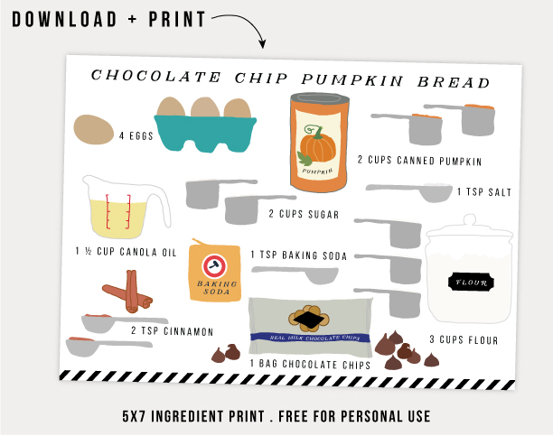 free pumpkin bread ingredient print / jones design company