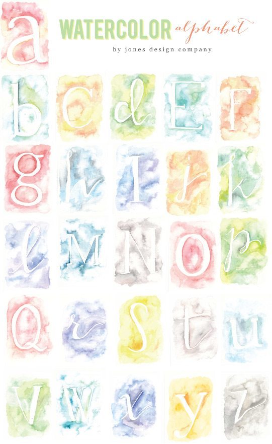 watercolor-alphabet-collection
